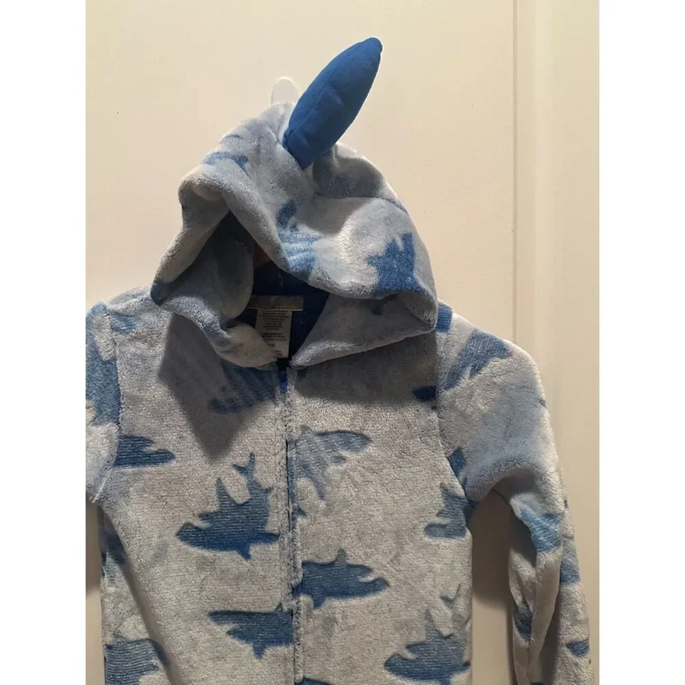 Saint Eve Youth Hooded Fleece Sleeper with Shark Print Size S (7/8)